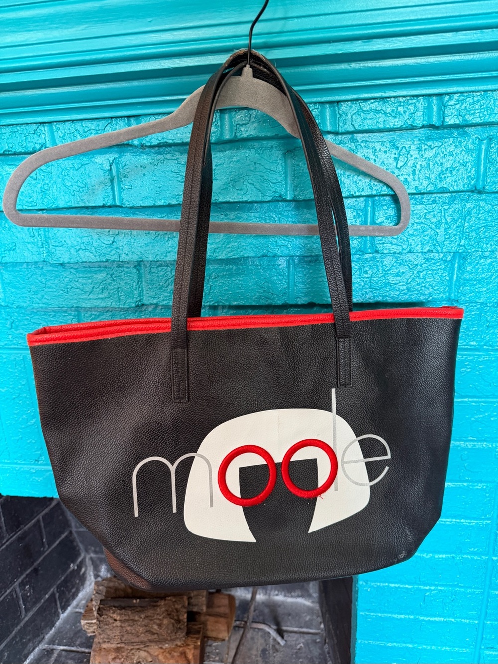 Disney Edna Mode Black Tote with Red Trim and White Logo